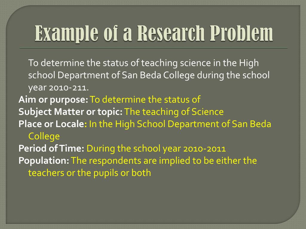 example of research problem brainly