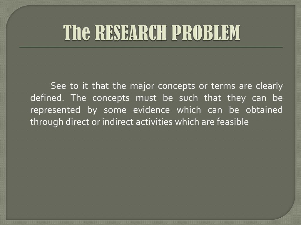 characteristics of research problem slideshare
