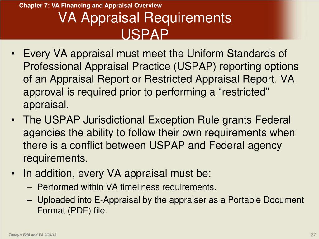 Va Appraisal Requirements