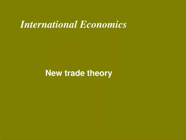 international economics n.