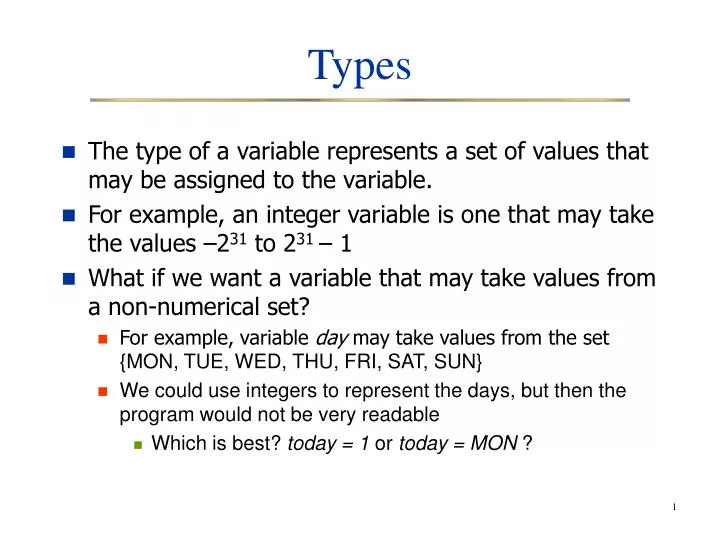 PPT - Types PowerPoint Presentation, free download - ID:4613293
