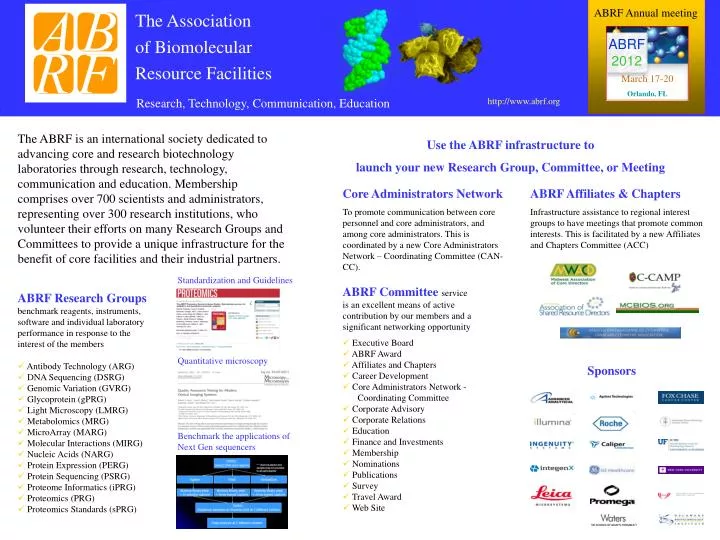 PPT Use the ABRF infrastructure to launch your new Research Group