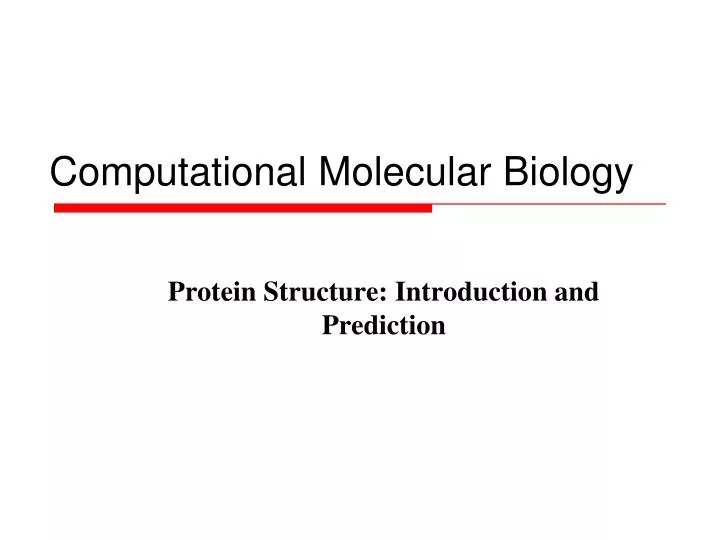 computational molecular biology n.