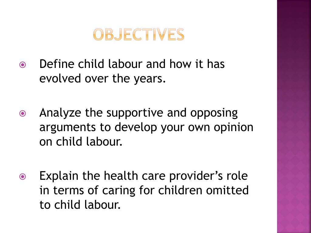 objectives of child labour research