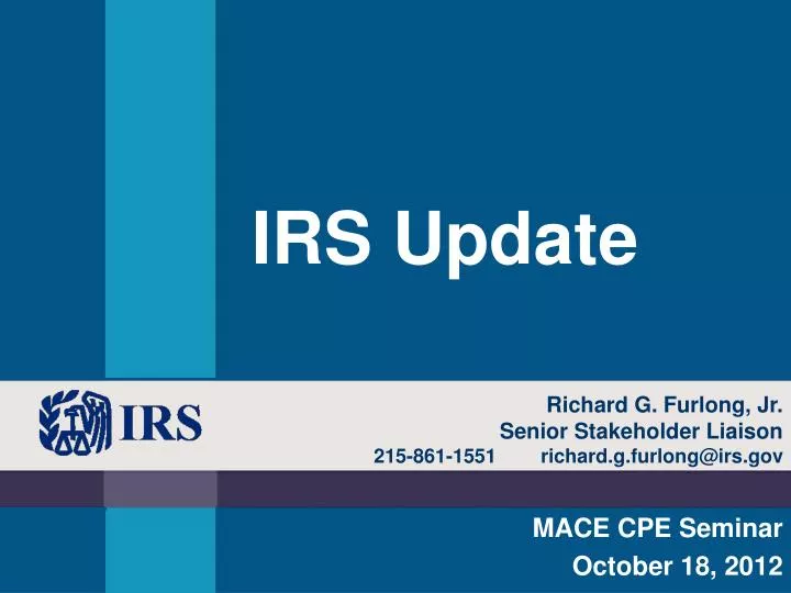 PPT IRS Update PowerPoint Presentation, free download ID4614696