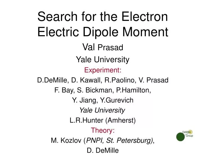search for the electron electric dipole moment n.
