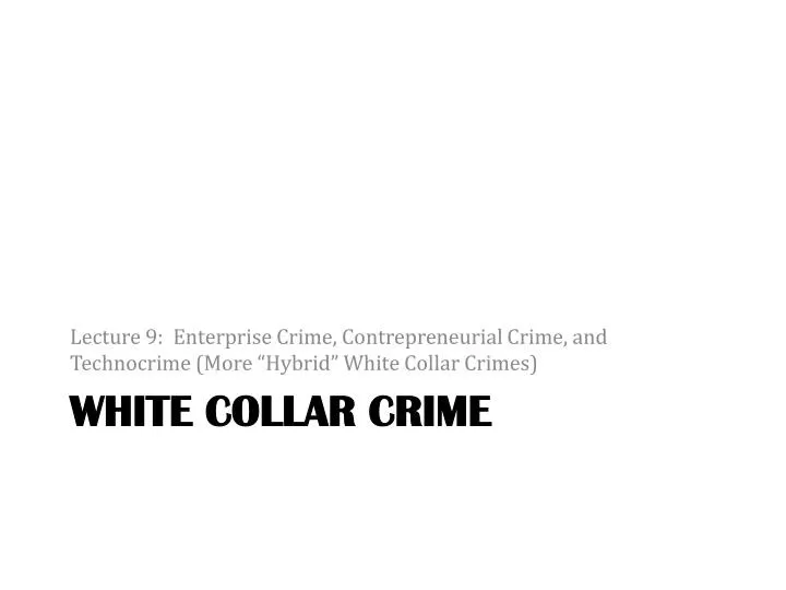white collar crime n.