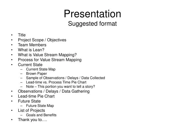 presentation for format