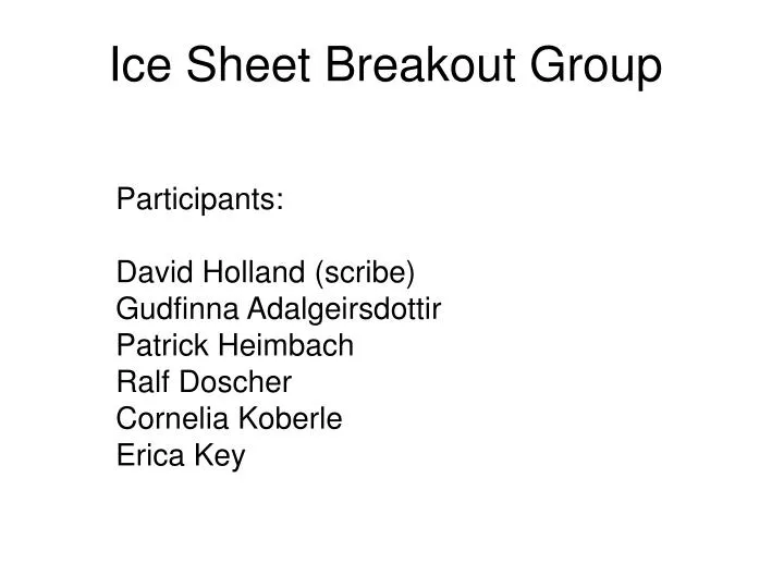 ice sheet breakout group n.
