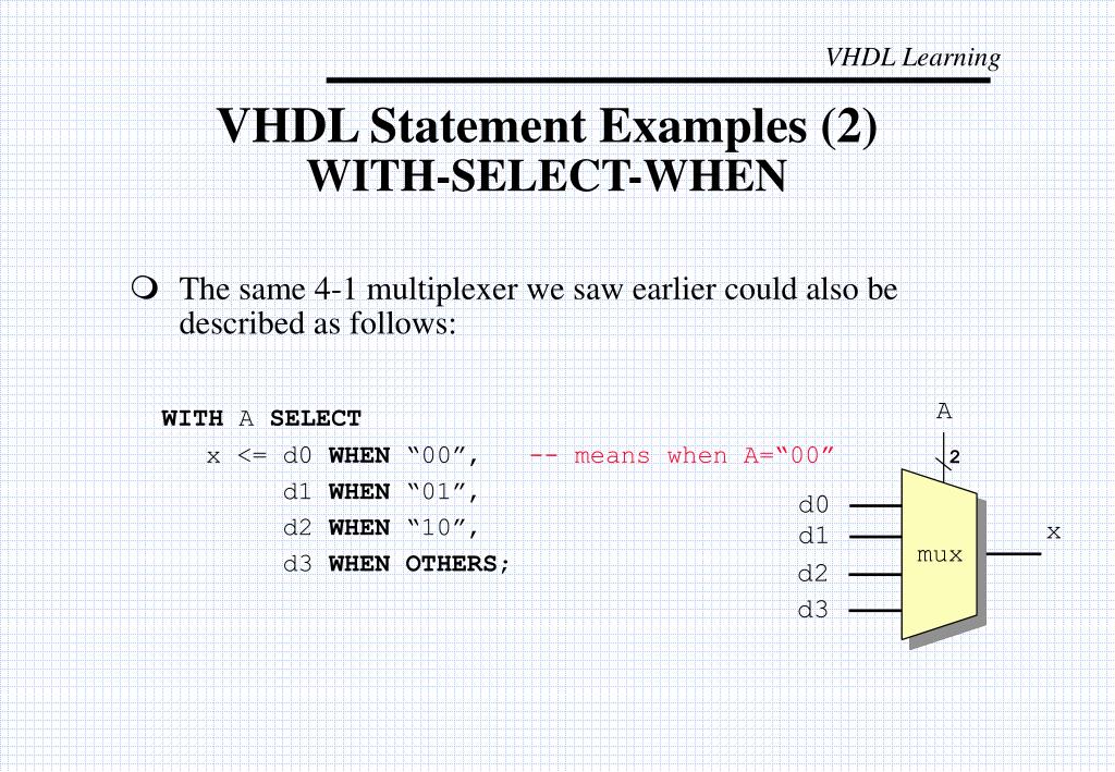 what are assignment statement in vhdl