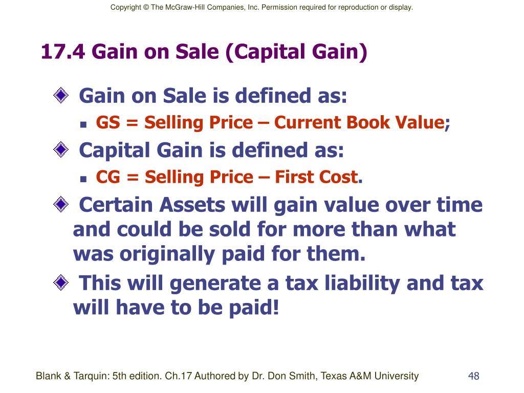 capital gain on assignment sale