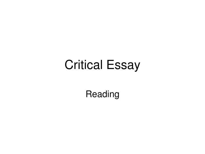 critical essay n.