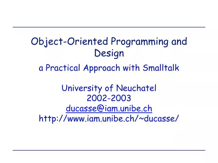 PPT - Object-Oriented Programming and Design PowerPoint Presentation ...