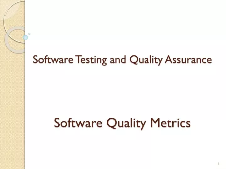 software testing and quality assurance software quality metrics n.