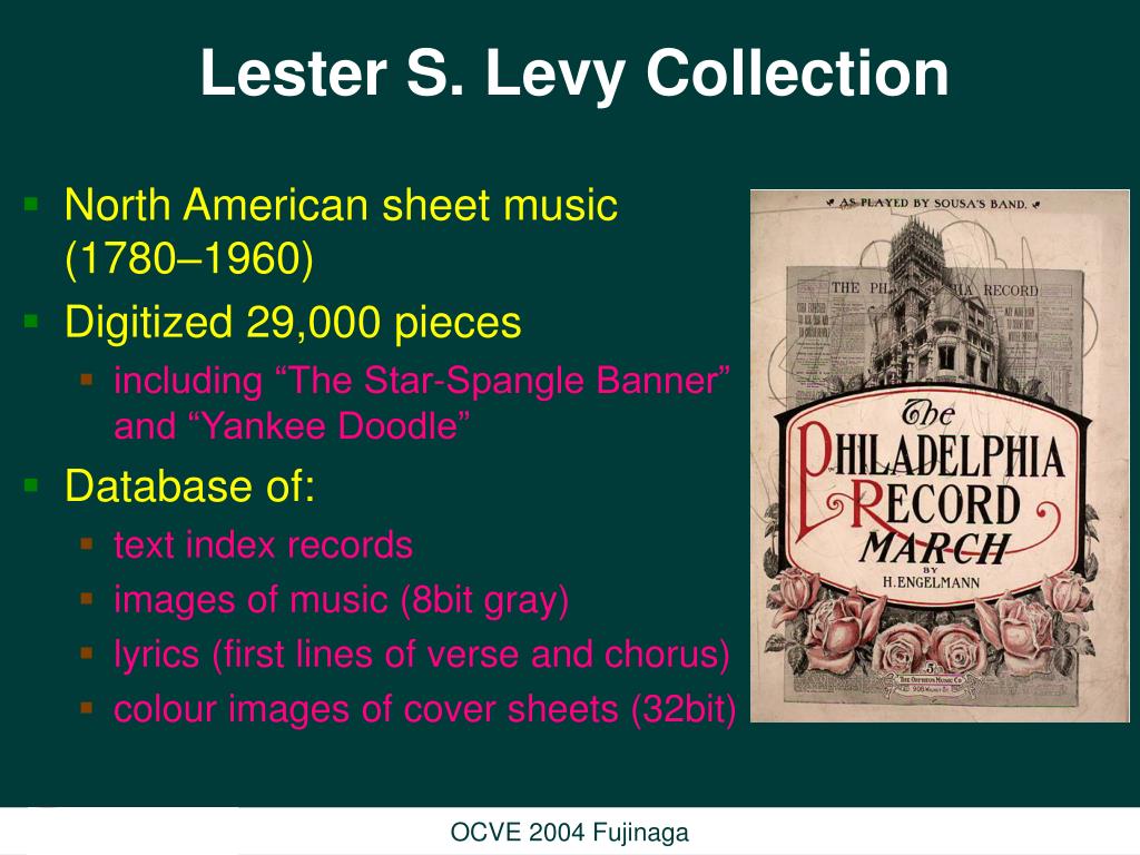 PPT - Levy Sheet Music Project and Optical Music Recognition introducing  Gamut PowerPoint Presentation - ID:4621988