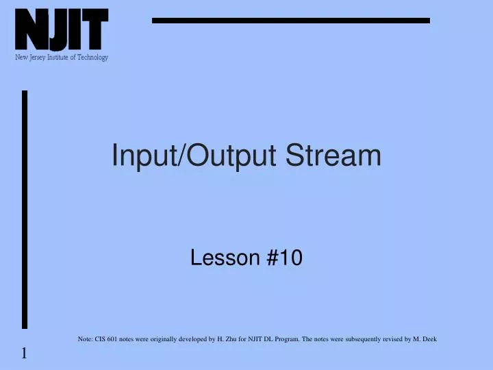 input output stream n.