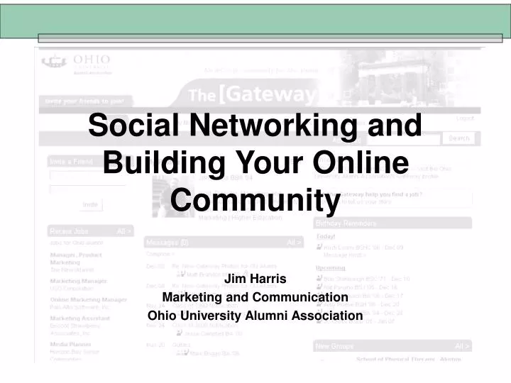 social networking and building your online community n.