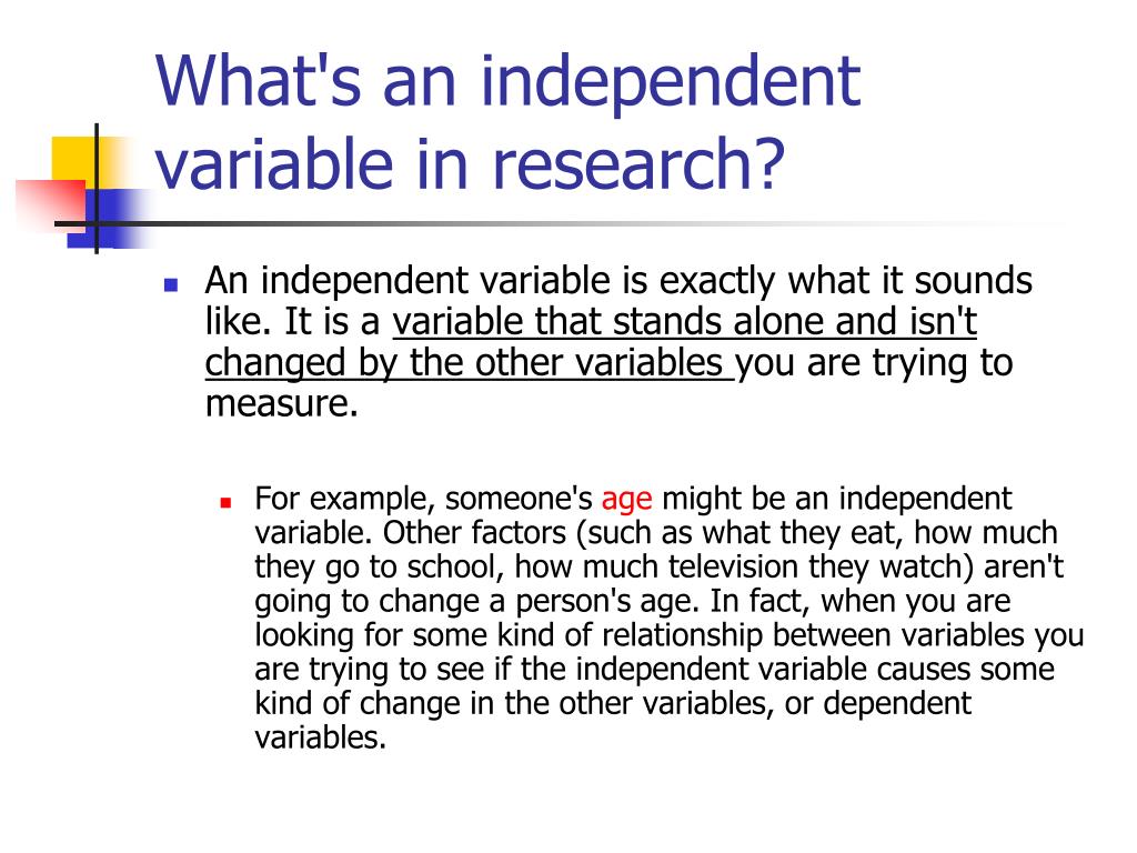 the independent variable in a research study