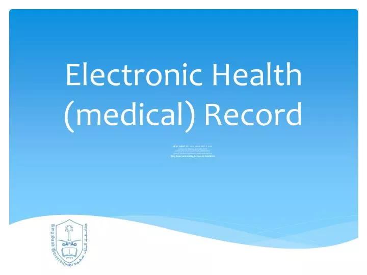 Electronic Medical Records Ppt Electronic Medical Records Ppt