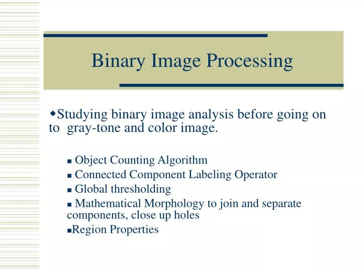 binary image processing n.