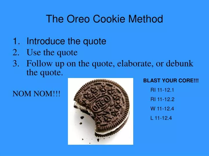 PPT The Oreo Cookie Method PowerPoint Presentation ID