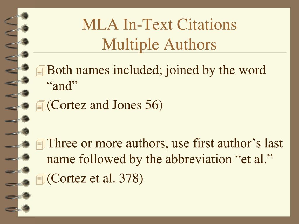 in text mla citation with multiple authors