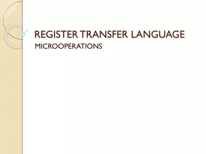 register transfer language n.