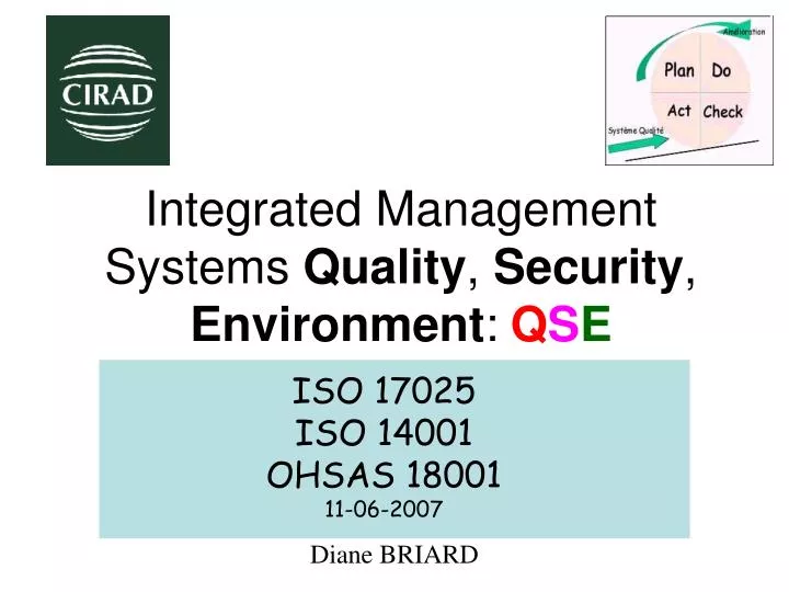 integrated management systems quality security environment q s e n.