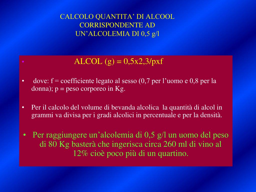 PPT - INTOSSICAZIONE DA ALCOOL ETILICO PowerPoint Presentation, free  download - ID:4627404