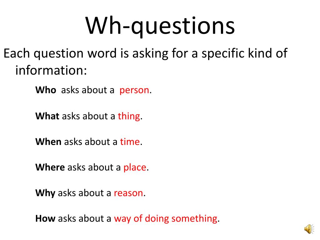 powerpoint presentation about wh questions