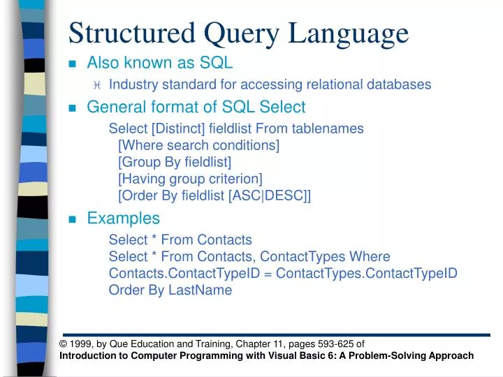 PPT - Structured Query Language PowerPoint Presentation, free download ...
