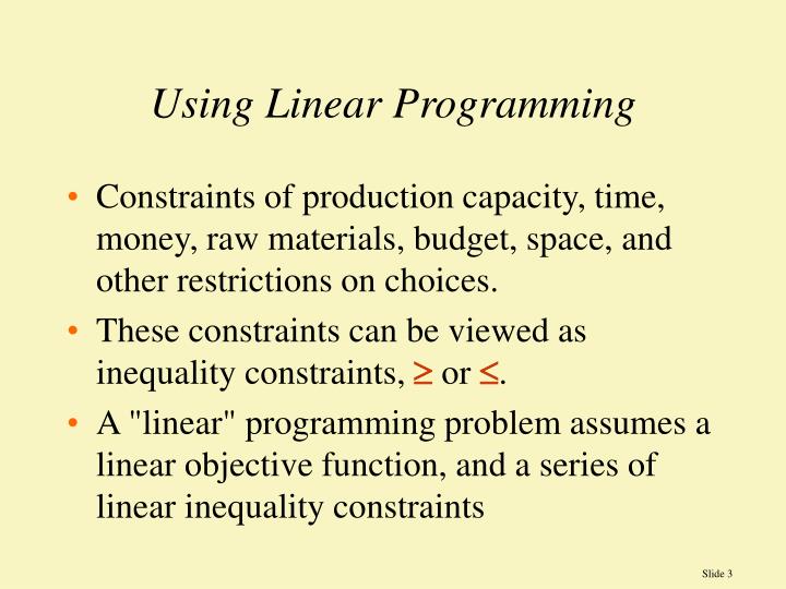 PPT - Maximization of Production Output Subject to a Cost Constraint ...