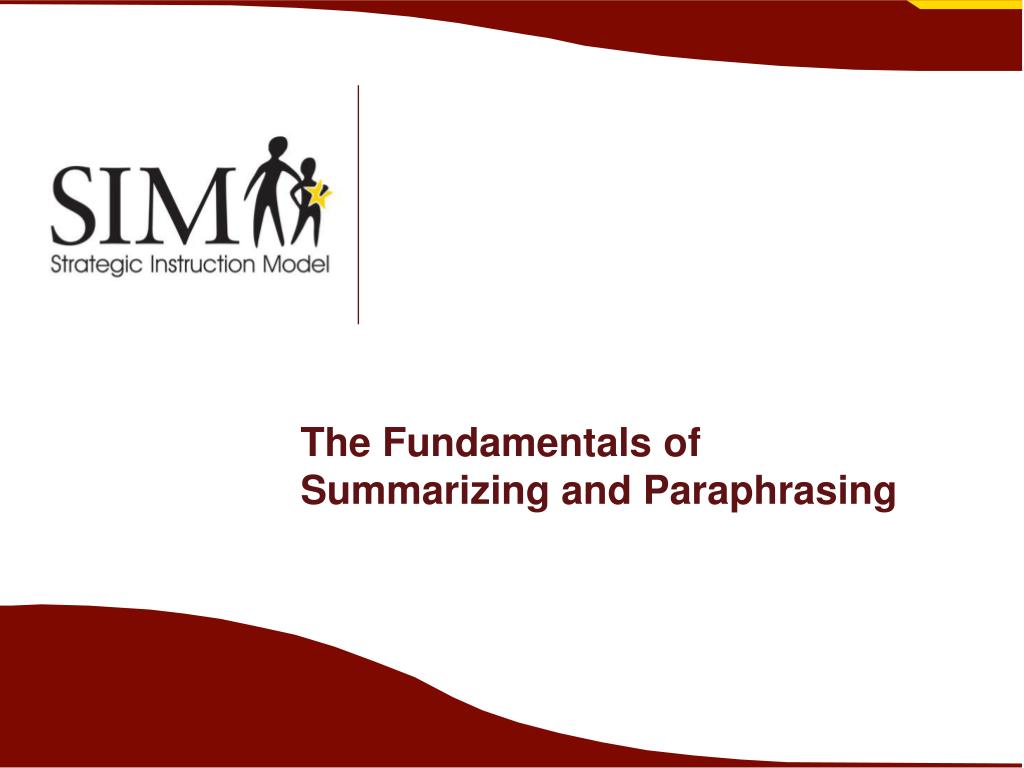 fundamentals of paraphrasing and summarizing