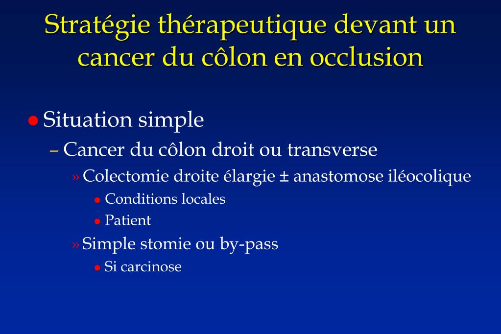 PPT - Traitement des cancers coliques compliqués PowerPoint Presentation -  ID:4630981