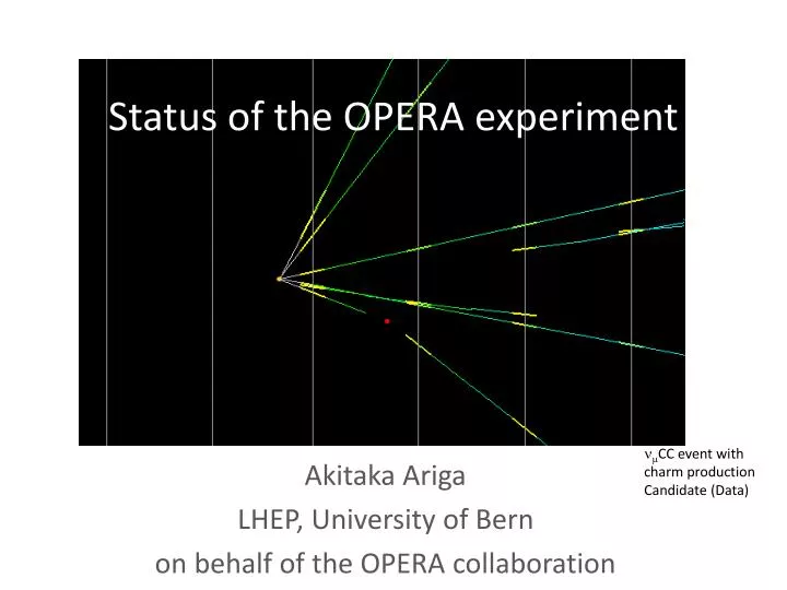 PPT - Status of the OPERA experiment PowerPoint Presentation, free ...