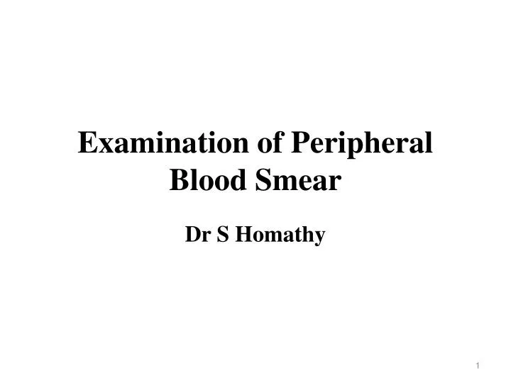 examination of peripheral blood smear n.