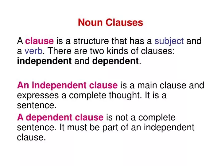 PPT - Noun Clauses PowerPoint Presentation, free download - ID:4632511