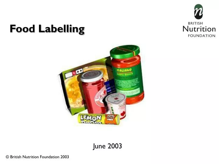 food labelling n.