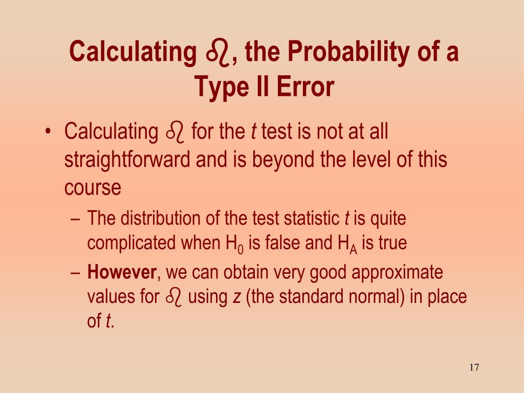 PPT - Required Sample Size, Type II Error Probabilities PowerPoint ...