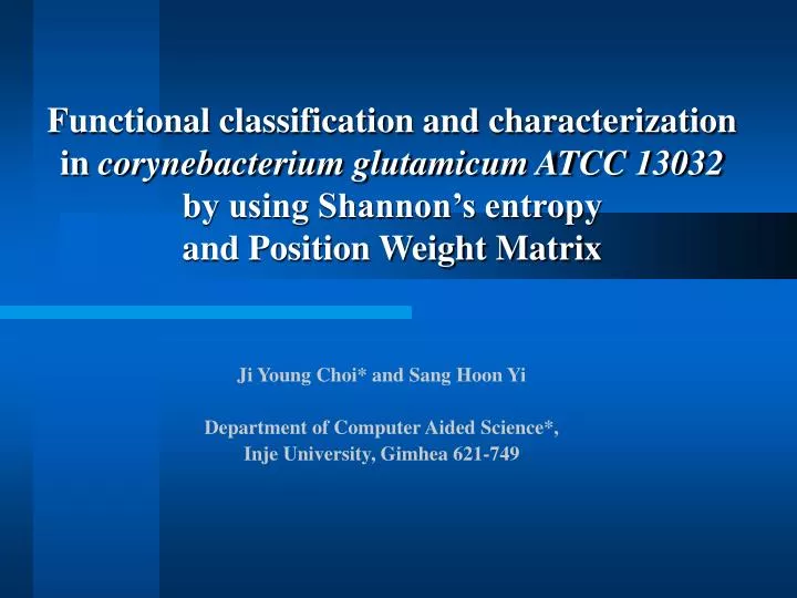 ji young choi and sang hoon yi department of computer aided science inje university gimhea 621 749 n.