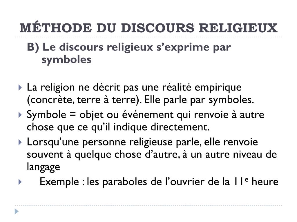 PPT  LE DISCOURS RELIGIEUX PowerPoint Presentation, free download  ID