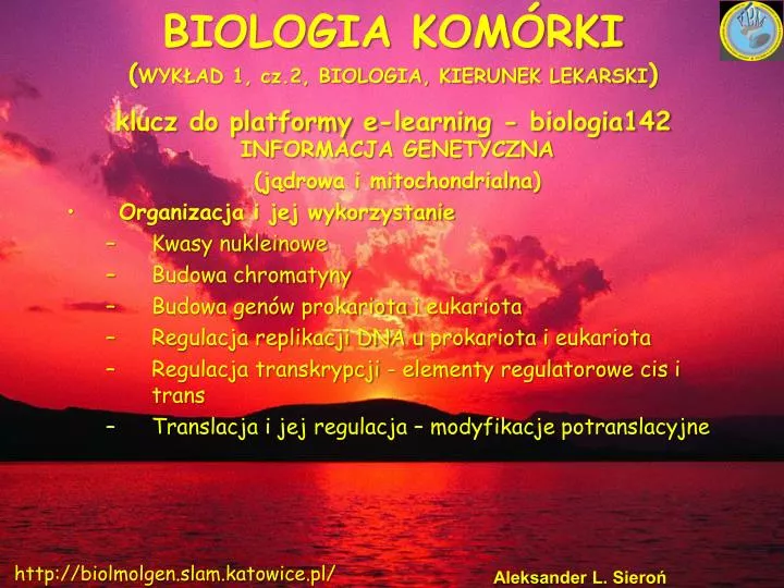 biologia kom rki wyk ad 1 cz 2 biologia kierunek lekarski klucz do platformy e learning biologia142 n.