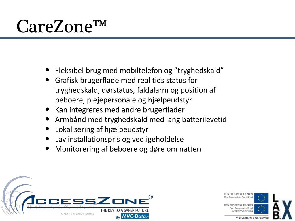 PPT Kort introduktion til CareZone™ plejehjemsløsning PowerPoint