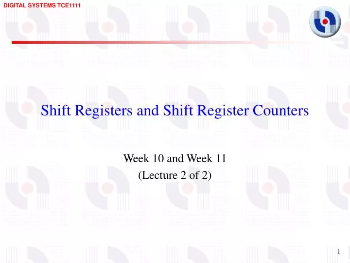 shift registers and shift register counters n.