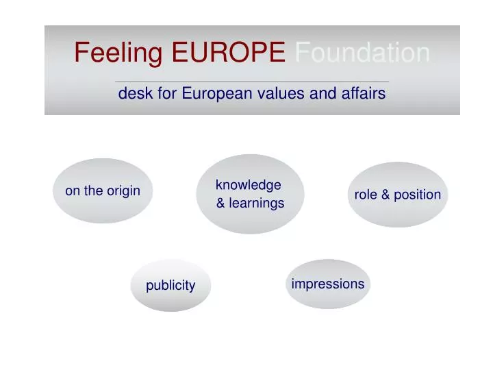 feeling europe foundation desk for european values and affairs n.