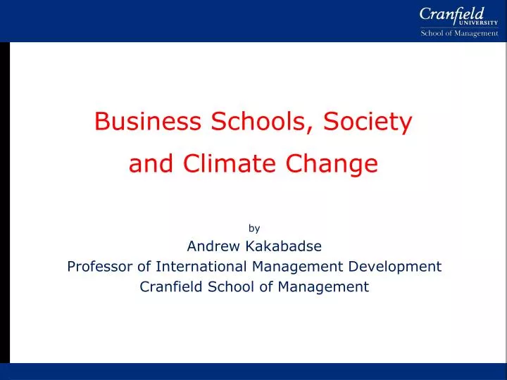 business schools society and climate change n.