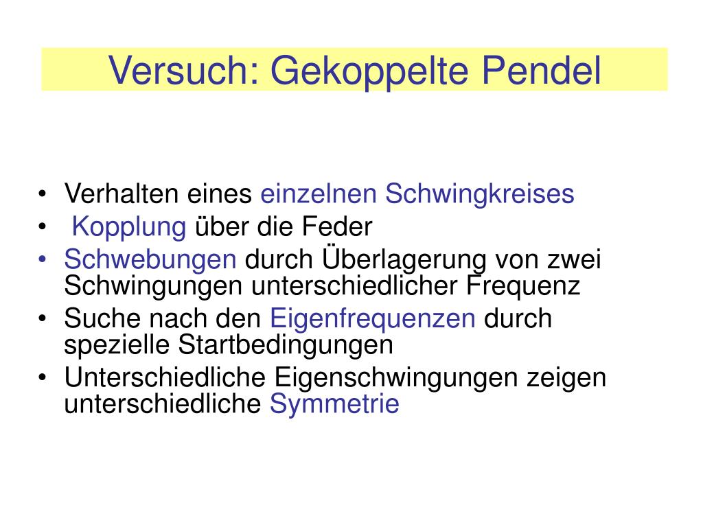 PPT - „Gekoppelte Oszillatoren“ PowerPoint Presentation, free download -  ID:4636831