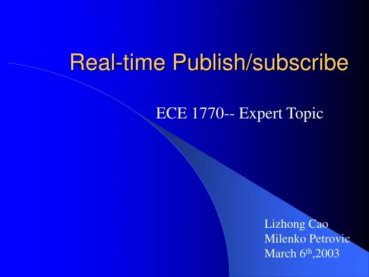 real time publish subscribe n.