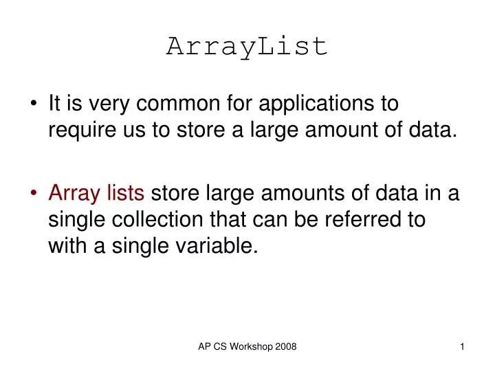 PPT - ArrayList PowerPoint Presentation, free download - ID:4637315