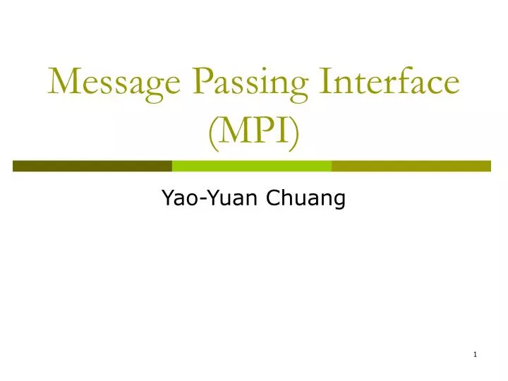 message passing interface mpi n.